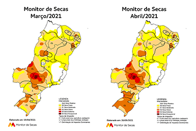 Monitor de Secas registra redução das áreas com seca em três das 20 unidades da Federação